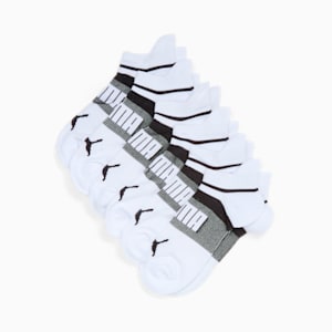 Chaussettes courtes allongées tissu bouclette Femme (6 paires), WHITE / BLACK, extralarge
